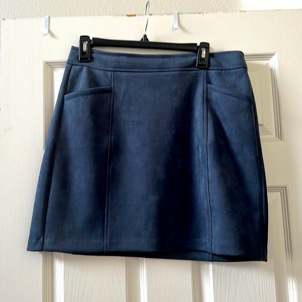 LOFT Blue Suede Skirt